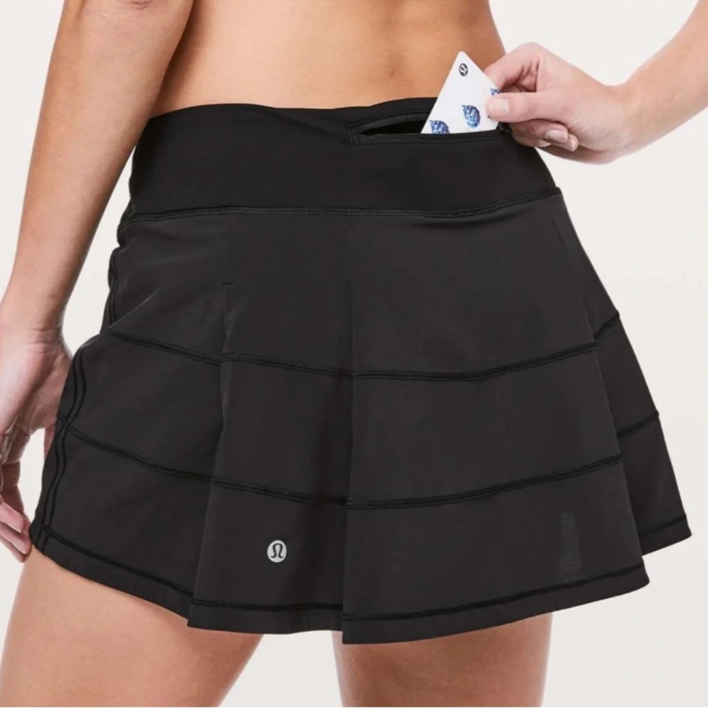 Pristine Lululemon Black Pace Rival Skirt *4-way Stretch 2 Size:8 - Picture 5 of 14